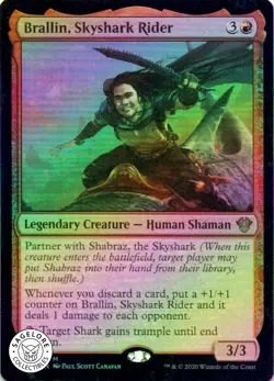 MTG Brallin, Skyshark Rider (4) | LP Foil | Commander 2020 (C20) - Image 1