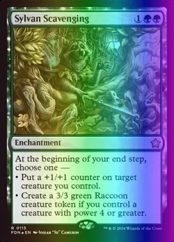 MTG Magic the Gathering Sylvan Scavenging (113s/161) Foundations Promos NM FOIL - Image 1