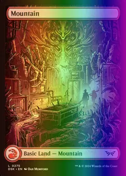 MTG Magic the Gathering Mountain (275/499) Duskmourn House of Horror LP FOIL - Image 1