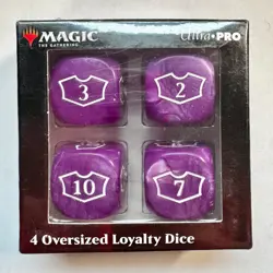 Magic the Gathering 4 Oversize Loyalty Dice Purple Tabletop Game Collector Large - Image 1