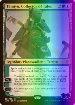 MTG Tamiyo, Collector of Tales (220/330) War of the Spark Japanese LP FOIL - Image 1