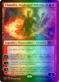 MTG Chandra, Awakened Inferno (127p/143) Core Set 2020 Promos LP FOIL - Image 1