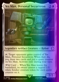 MTG Magic the Gathering Yes Man, Personal Securitron (29/1189) Fallout LP FOIL - Image 1