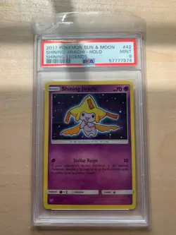 PSA 9 Mint Shining Jirachi 2017 Pokemon Sun & Moon Shining Legends Holo 42/73 - Image 1