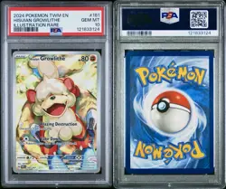 2024 POKEMON Hisuian Growlithe 181/167 Sv06: Twilight Masquerade Holo PSA 10 - Image 1