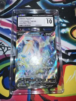 CGC 10 Galarian Rapidash V Alternate Art 168/198 Chilling Reign Pokemon TCG - Image 1