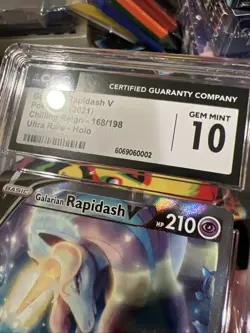 CGC 10 Galarian Rapidash V Alternate Art 168/198 Chilling Reign Pokemon TCG - Image 3