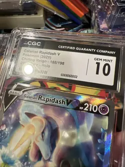 CGC 10 Galarian Rapidash V Alternate Art 168/198 Chilling Reign Pokemon TCG - Image 4
