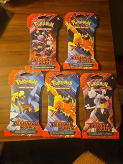 Pokemon Destined Rivals Sleeved Booster Packs Lot Of 5 - Image 1