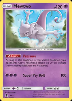 Pokemon Mewtwo (SM77/256) SM Black Star Promos LP HOLO - Image 1