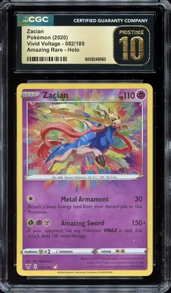 Pokemon Vivid Voltage Zacian Amazing Rare Holo CGC 10 PRISTINE - Image 1