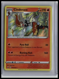Pokemon Sword & Shield Base Set #035/202 Cinderace Holo R5619 - Image 1