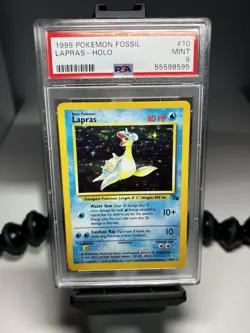 1999 Pokemon TCG Lapras Holo Fossil PSA 9 10/62 - Image 1