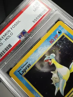 1999 Pokemon TCG Lapras Holo Fossil PSA 9 10/62 - Image 3