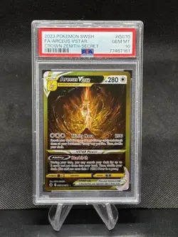 2023 Pokemon Arceus VSTAR TCG Crown Zenith Holo #GG70 Secret Rare PSA 10 - Image 1