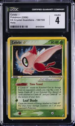 2006 POKEMON EX CRYSTAL GUARDIANS CELEBI GOLD STAR CGC 4 - Image 1