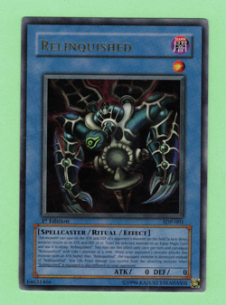 YUGIOH - RELINQUISHED *ULTRA RARE* 1ST EDITION SDP-001 (203) - Image 1