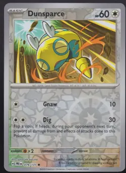 Dunsparce Common SV: Prismatic Evolutions 079/131 Pokemon Trading Card TCG - Image 1