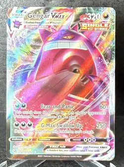 Pokemon Gengar VMAX TCG SWSH Fusion Strike Holo Ultra Rare Full Art Card 157/264 - Image 1