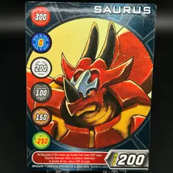 Bakugan SAURUS - HSP 200 - Metal Character Gate Card 2006 BA090-CC-SM-B - Image 1