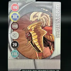 Bakugan SAND STORM Metal Gate Card SILVER 2008 BA200-GA-SM-GBL 5/48b - Image 1
