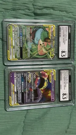 Cgc Graded Chinese Tag Team Pokemon Cards 8.5 - Image 1