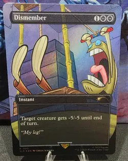 Magic the Gathering x SpongeBob Secret Lair Dismember Rainbow Foil card NM - Image 1