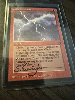 Chain Lightning ARTIST PROOF Legends Signed By Sandra Everingham Magic Mtg - Image 4