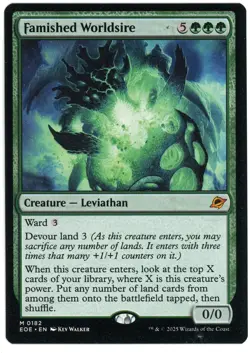 2025 Magic the Gathering Famished Worldsire Creature Leviathan Nr/Mt - Image 1