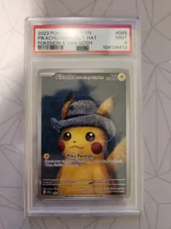 2023 Pokemon Promo S&V Black Star Pikachu with Grey Felt Hat x Van Gogh PSA 9 - Image 1