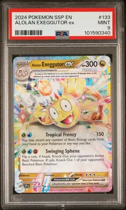 2024 POKEMON SSP EN-SURGING SPARKS #133 ALOLAN EXEGGUTOR EX PSA 9 - Image 1