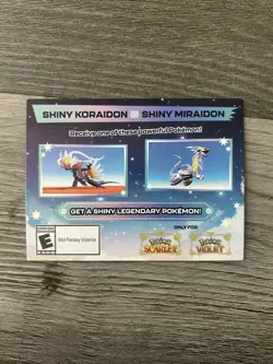 Pokemon Scarlet And Violet Serial Codes Shiny Koraidon or Miraidon UNSCRATCHED! - Image 1