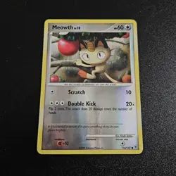 Pokemon Meowth Reverse Holo Card 114/147 2009 Supreme Victors - Image 1