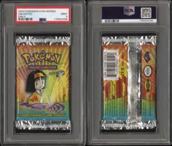 Pokemon TCG 2000 GYM HEROES SEALED FOIL BOOSTER PACK PSA 9 MINT ERIKA - Image 3
