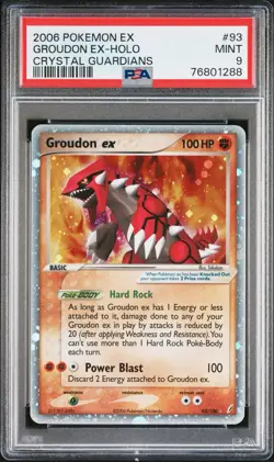 2006 POKEMON EX CRYSTAL GUARDIANS #93 GROUDON EX-HOLO PSA 9 - Image 1