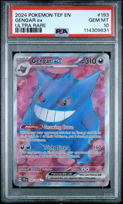 2024 POKEMON TEF EN-TEMPORAL FORCES ULTRA RARE #193 GENGAR EX PSA 10 - Image 1