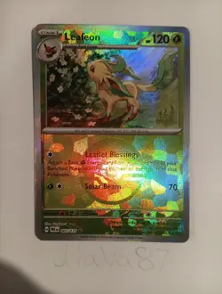 Pokemon TCG: Prismatic Evolutions Leafeon 005/131 Poke Ball Reverse Holo NM - Image 1