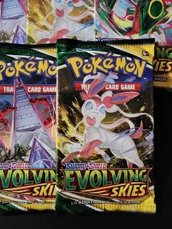 Pokemon Evolving Skies Lot of 5 Booster Packs Sealed - Image 4