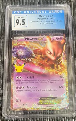 2021 Mewtwo EX Pokemon Celebrations 54/99 Gem Mint CGC 9.5 - Image 1