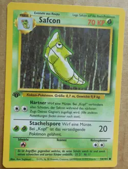 German Safcon 54/102 Common Non-Holo 1st Edition "Metapod" Base Set Pokemon NM - Image 1