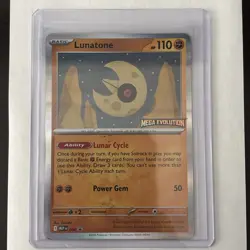 Pokemon TCG Mega Evolution Lunatone Stamped Promo Holo 004 - Image 1