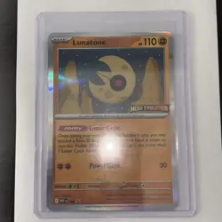 Pokemon TCG Mega Evolution Lunatone Stamped Promo Holo 004 - Image 2