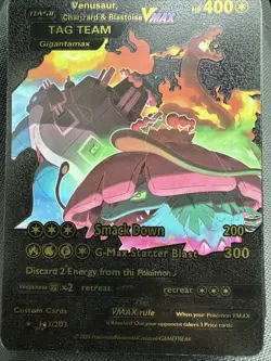 Pokemon Venusaur, Charizard Blastoise VMAX 400H Black Foil Fan Art Card 143/203 - Image 1
