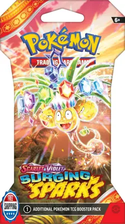 Pokemon TCG Surging Spark - Single Booster Pack - Pack Art May Vary - 10 Card - Image 1