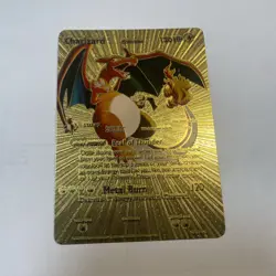 Charizard Pearl Of Thunder Gold Foil Fan Art Card Hp120 Metal Burn 🔥🔥🔥 - Image 1