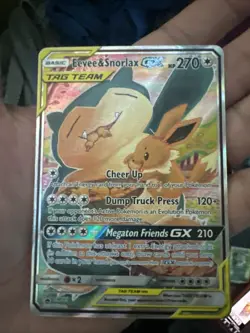 Pokemon Eevee & Snorlax GX SM169 SM Tag Team Black Star Promo Holo Card - Image 1