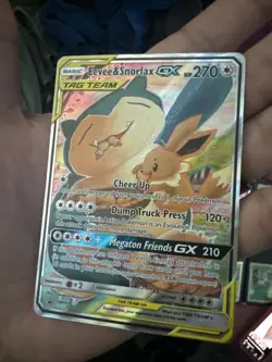 Pokemon Eevee & Snorlax GX SM169 SM Tag Team Black Star Promo Holo Card - Image 2