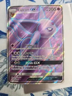 Espeon GX Full Art Ultra Rare Holo Card 140/149 Pokemon Sun and Moon Base Set - Image 1