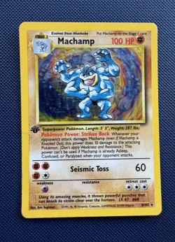 Machamp 8/102 1st Edition Holo Rare Base Set Pokemon Card LP / MP - Image 3