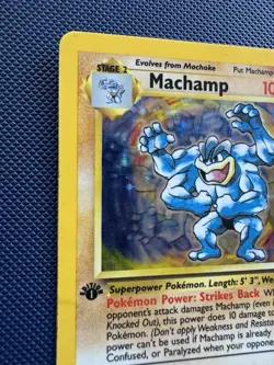 Machamp 8/102 1st Edition Holo Rare Base Set Pokemon Card LP / MP - Image 4